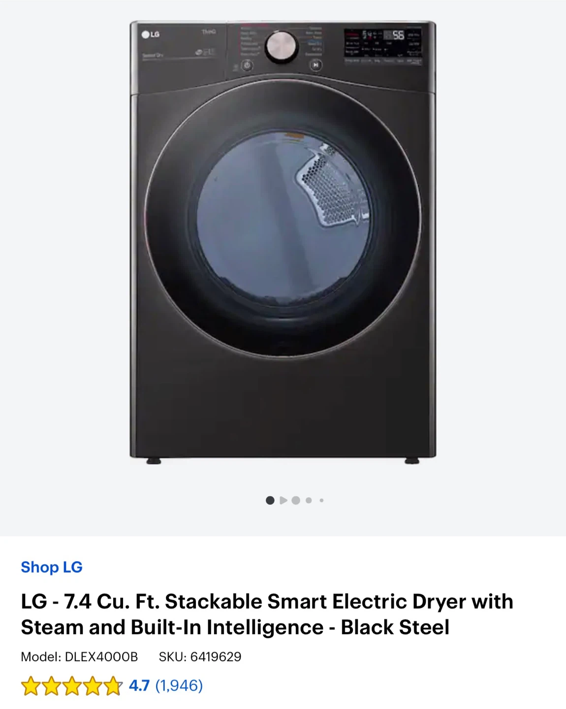 LG Smart Front Load Washer and Electric Dryer Set - photo 2