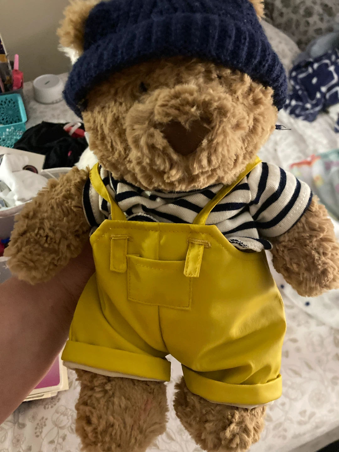 Jellycat Brown Bear Plush Toy with Yellow Overalls