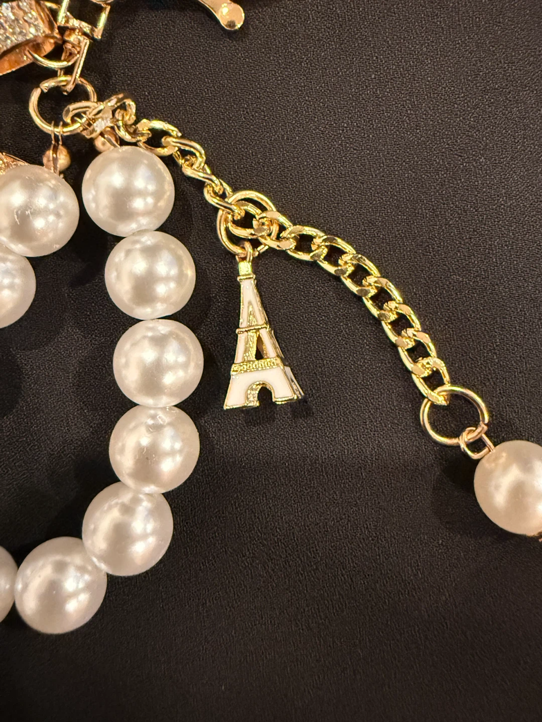 Butterfly and Eiffel Tower Pearl Bag Charm - photo 3