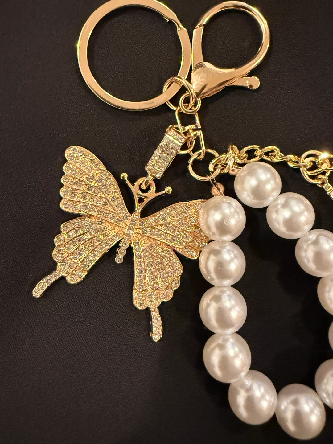 Butterfly and Eiffel Tower Pearl Bag Charm - photo 4