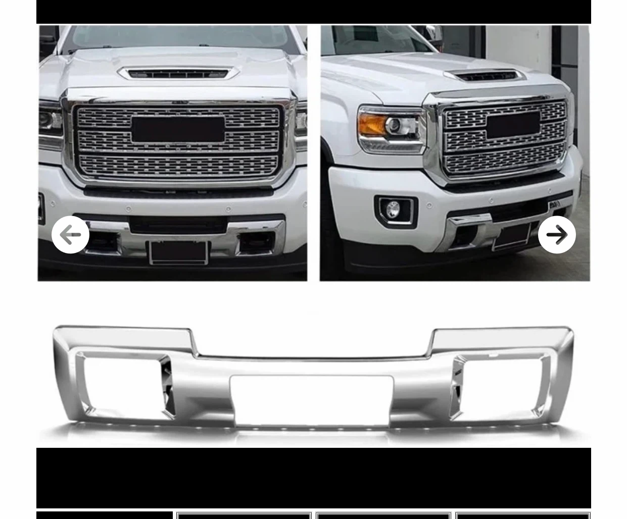 GMC Sierra Chrome Front Bumper Upper Cover