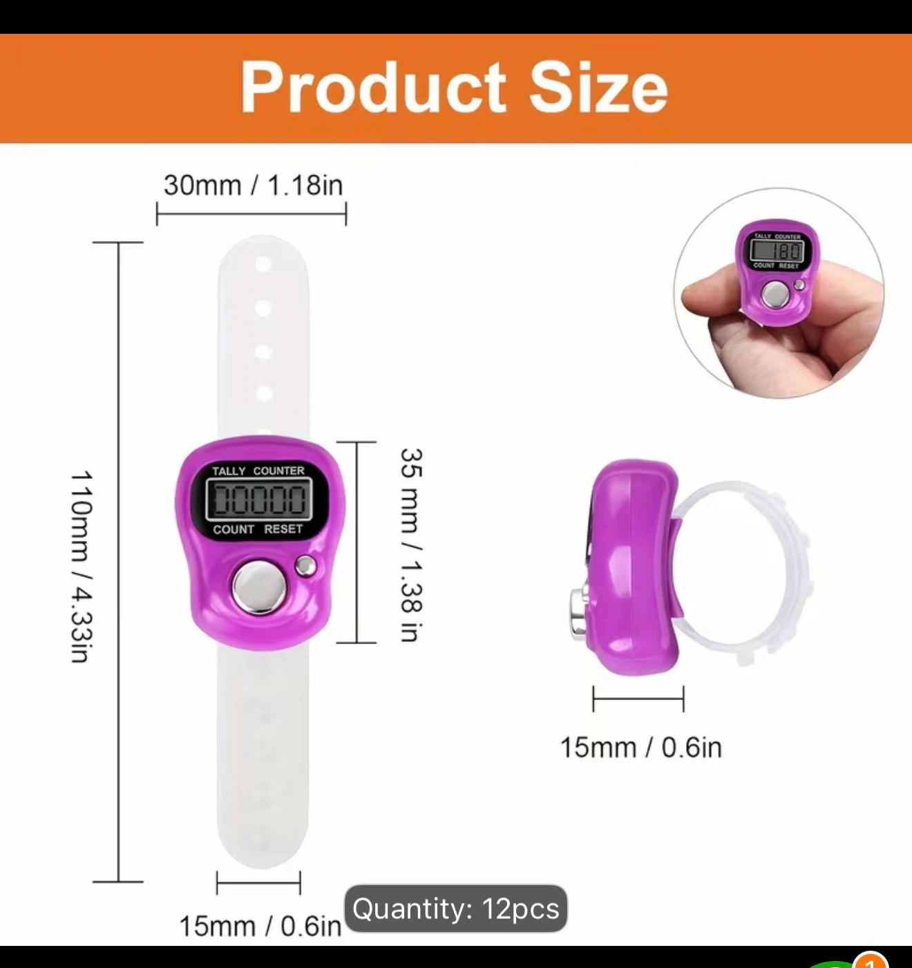 Piece Digital Finger Tally Counter Set - photo 2