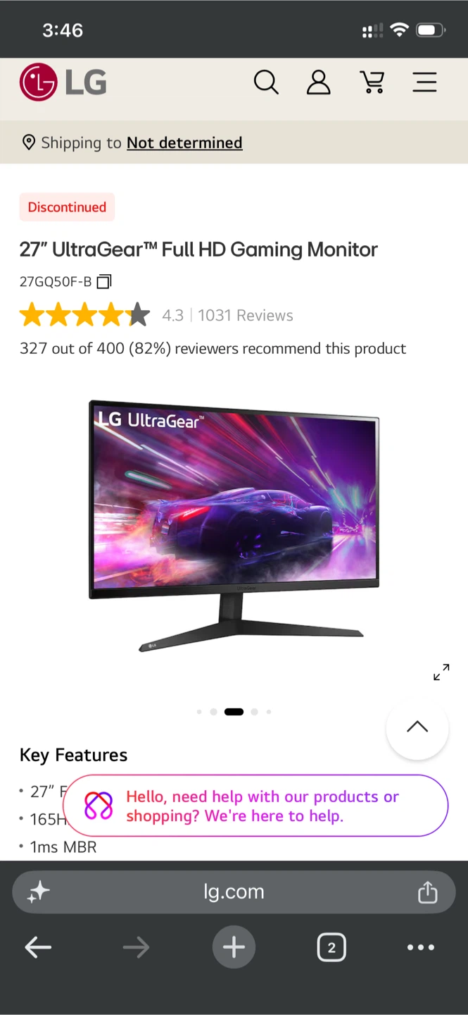 LG UltraGear 27 Inch Gaming Monitor 27GQ50F-B - photo 2