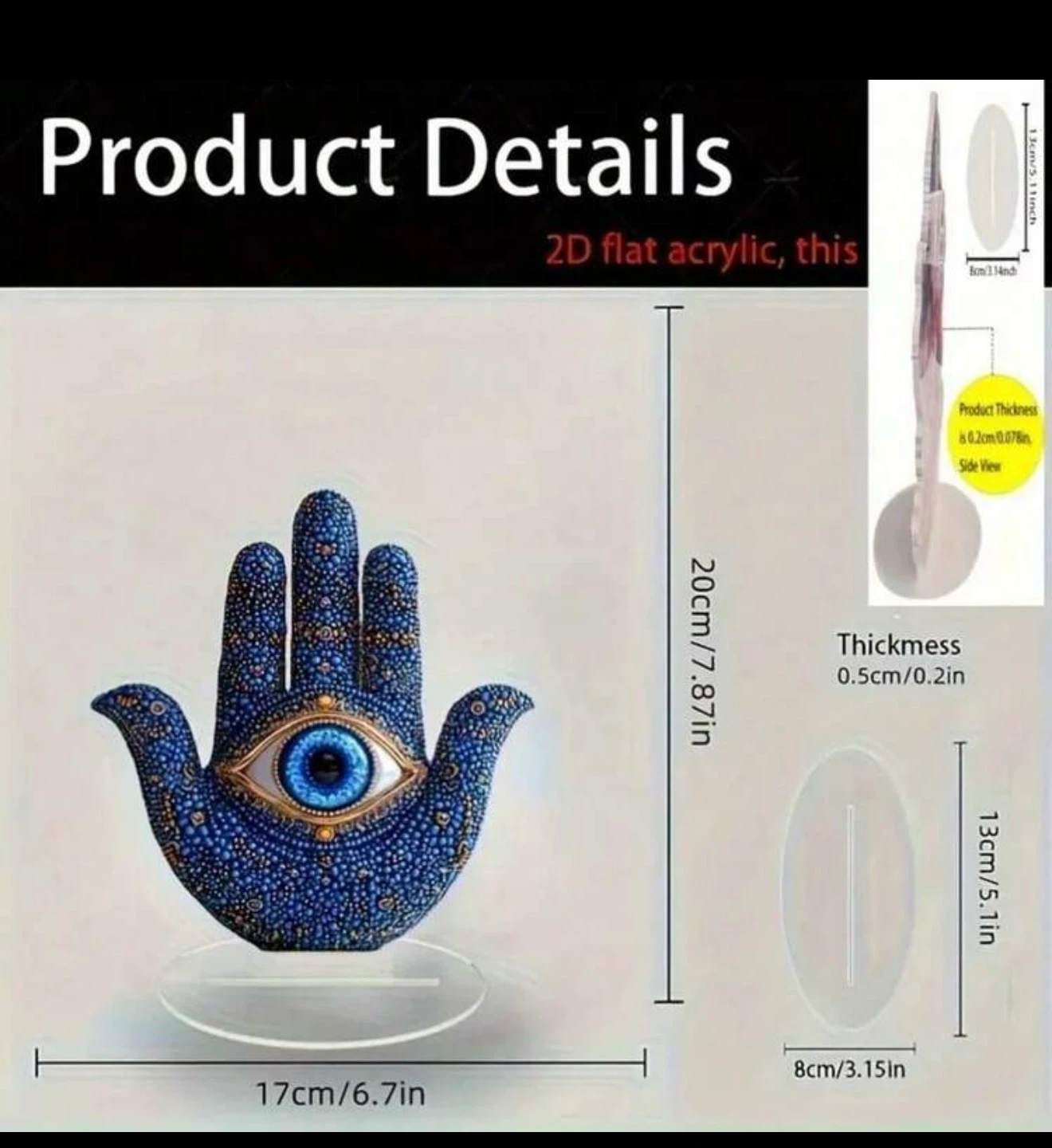 Hamsa Hand Decorative Acrylic Stand - photo 2