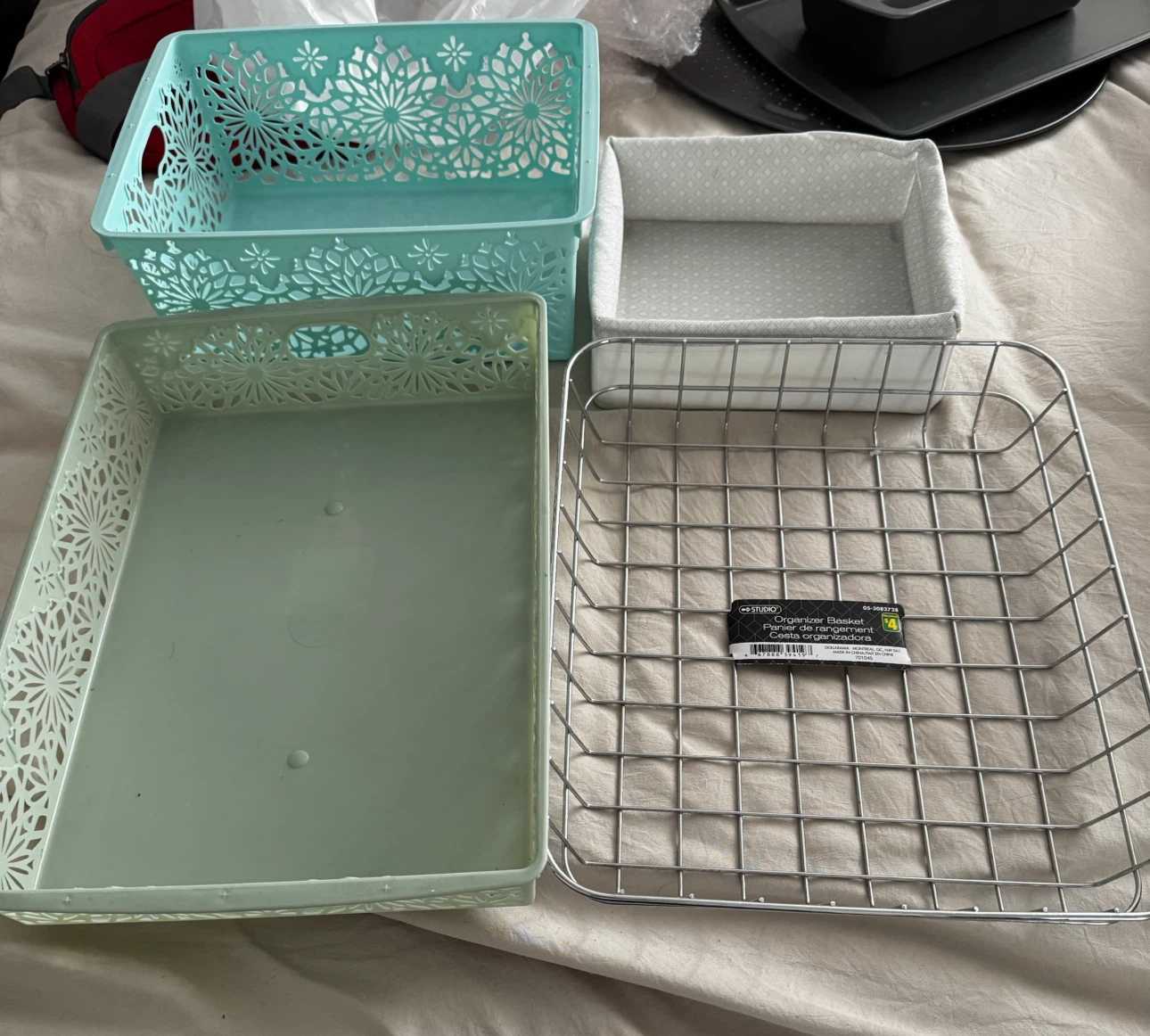 Set of 4 Assorted Storage Organizer Baskets
