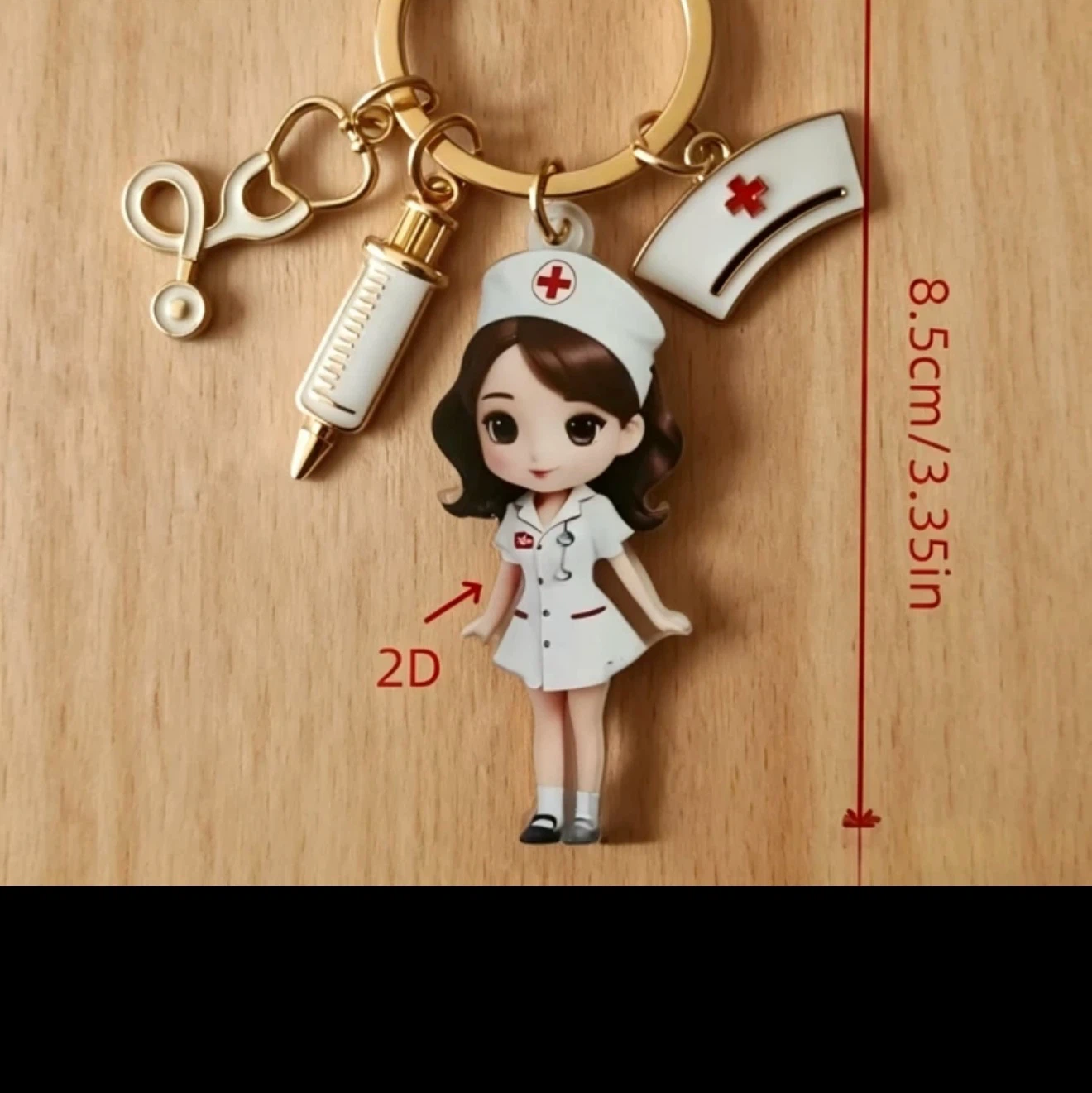 Nurse keychain with medical charms