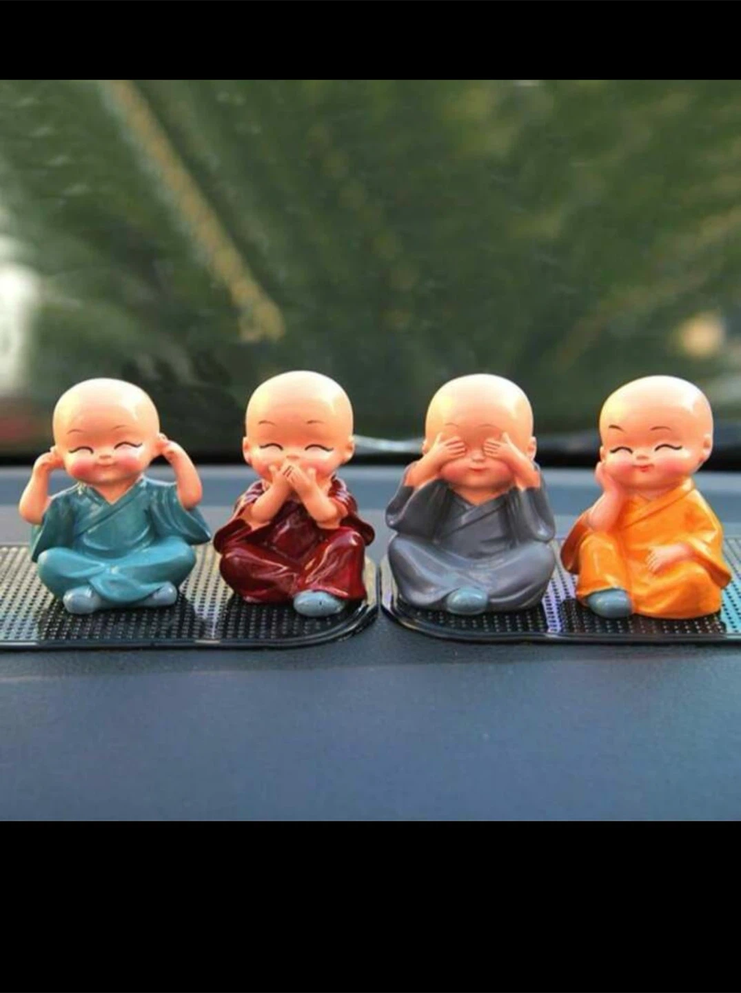 Set of 4 Small Monk Figurines
