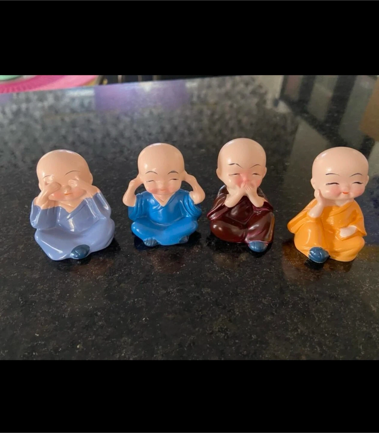 Set of 4 Small Monk Figurines - photo 4