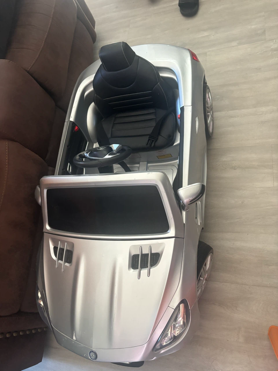Silver Mercedes-Benz Kids Ride-On Car