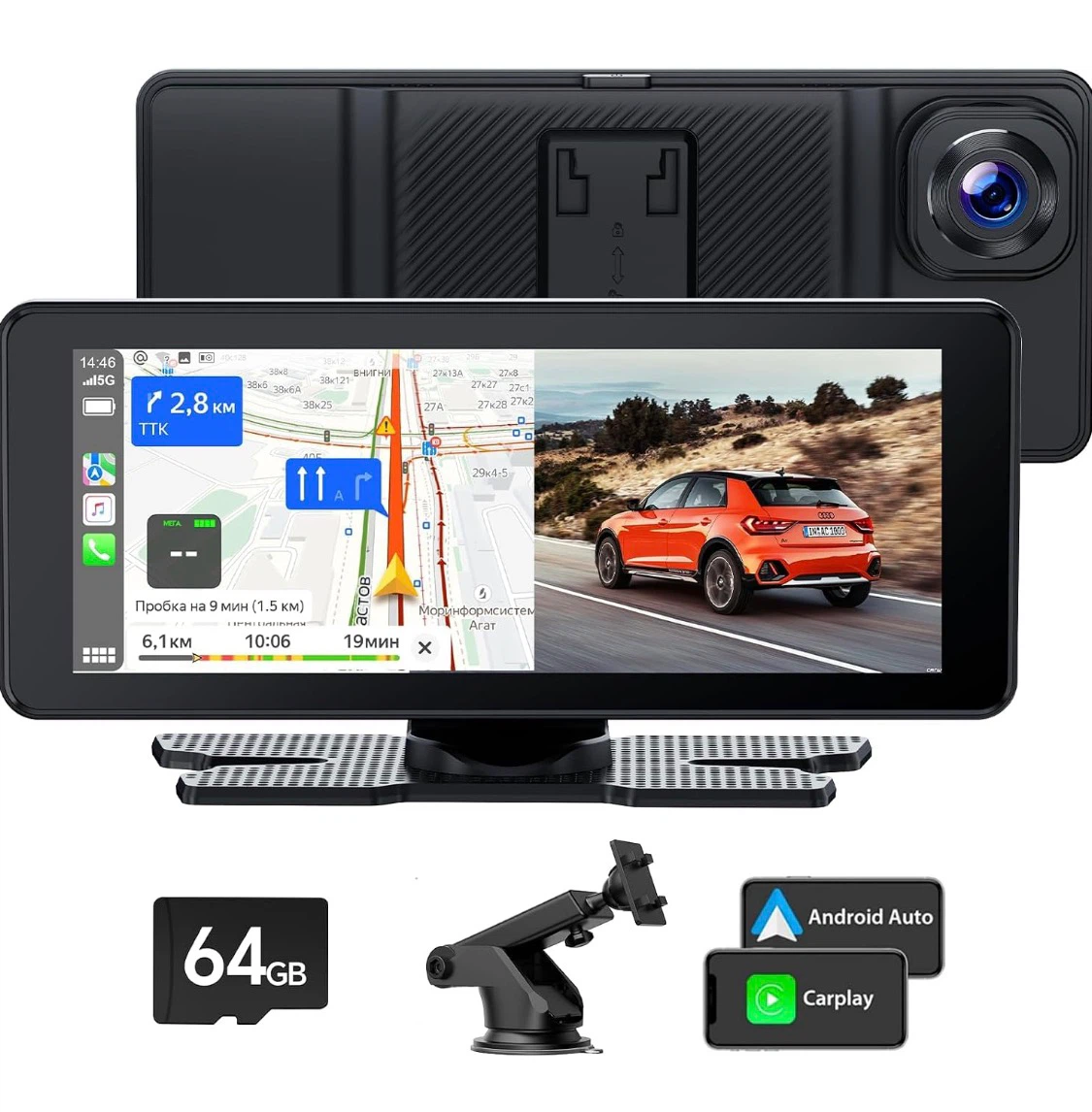 Wireless Carplay and Android Auto Dash Cam