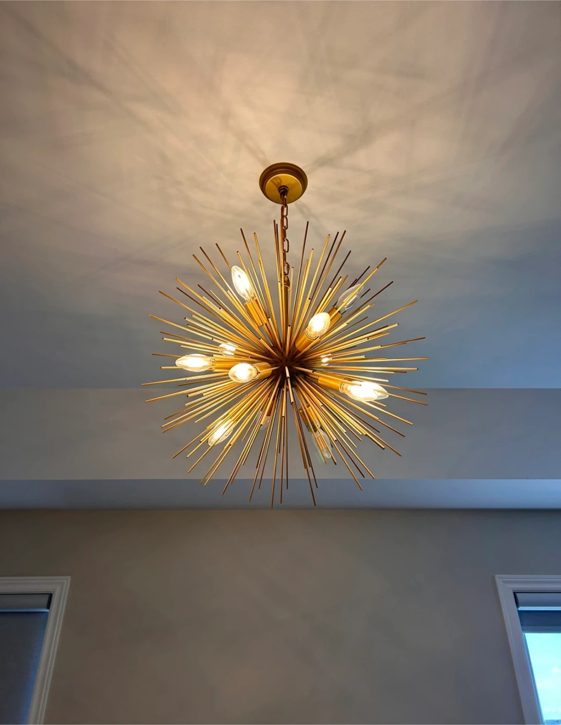 MOVING - Gold Starburst Chandelier