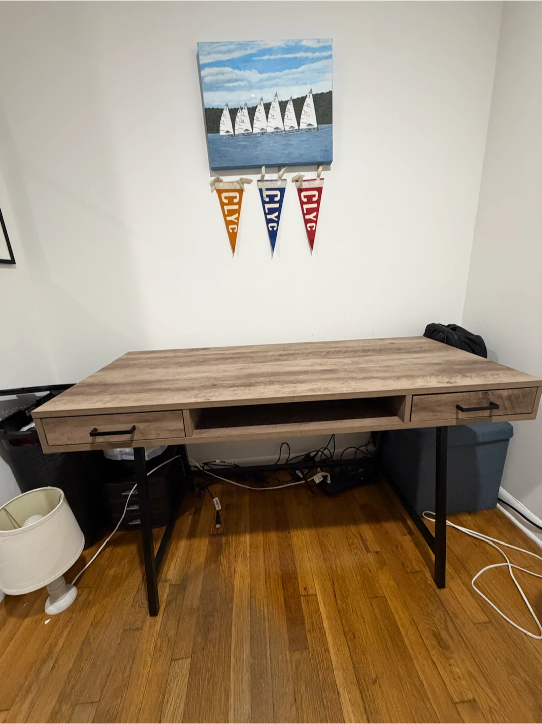 Industrial Style Wood Writing Desk - photo 2