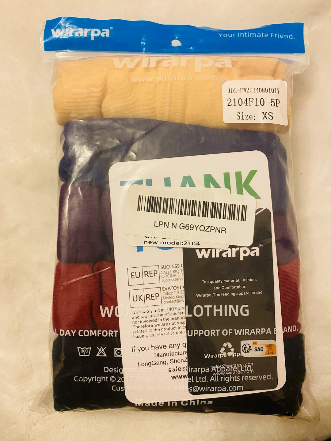 5 Wirarpa Women's Underwear Pack - Size XS