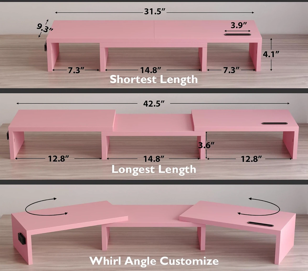 Adjustable Pink Monitor Stand Riser - photo 2