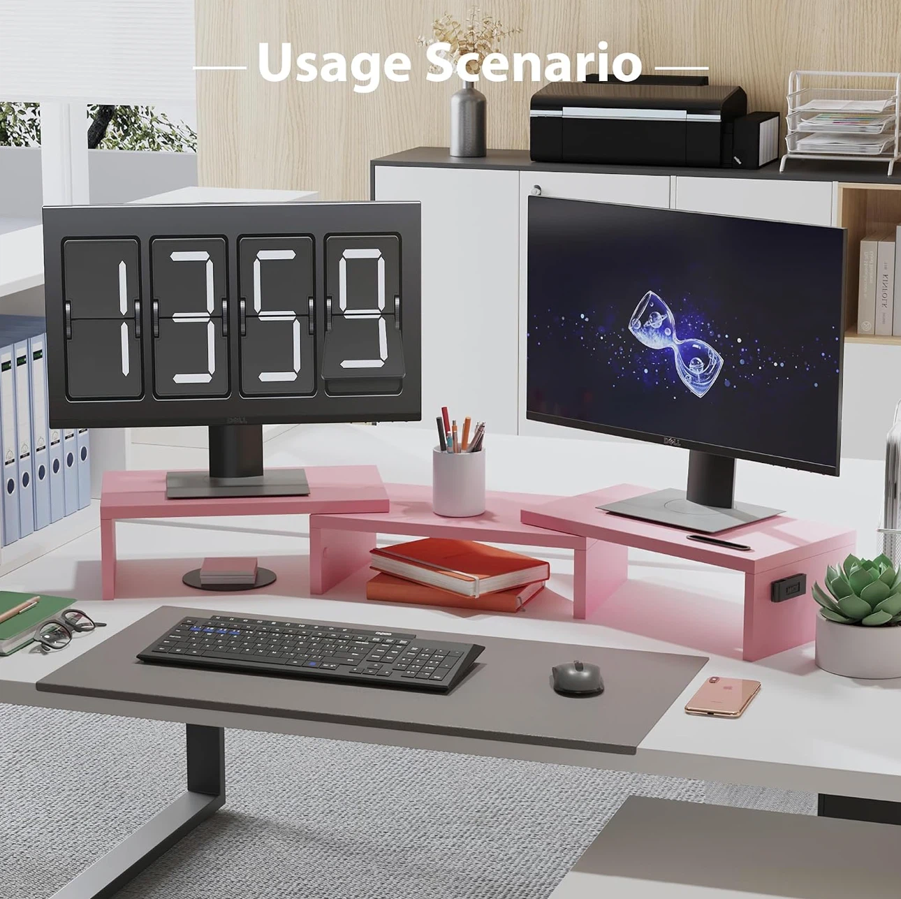 Adjustable Pink Monitor Stand Riser - photo 3