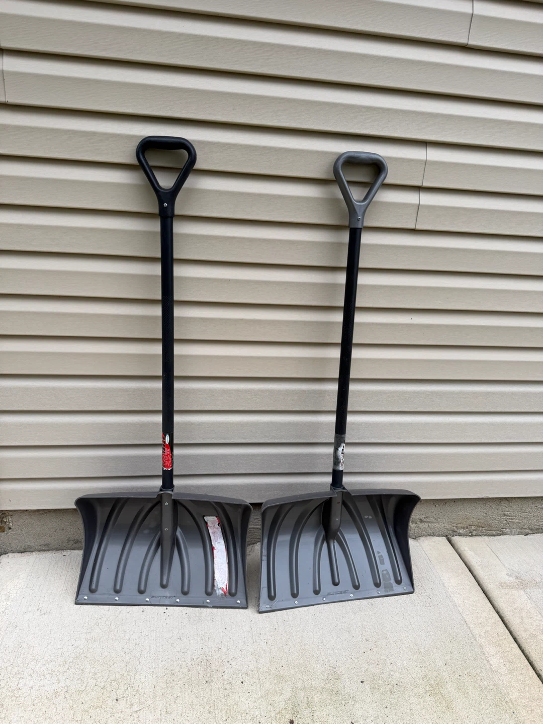 Two Suncast 20 in. Snow Pusher Shovels