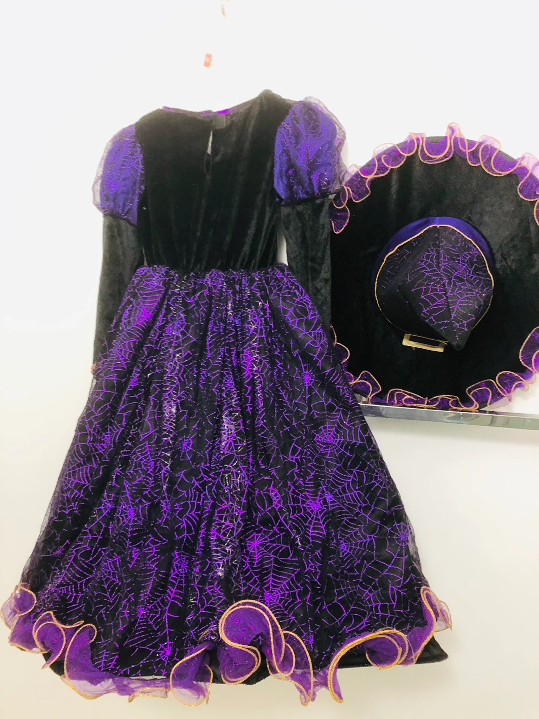 Girls Witch Costume with Matching Hat - photo 2