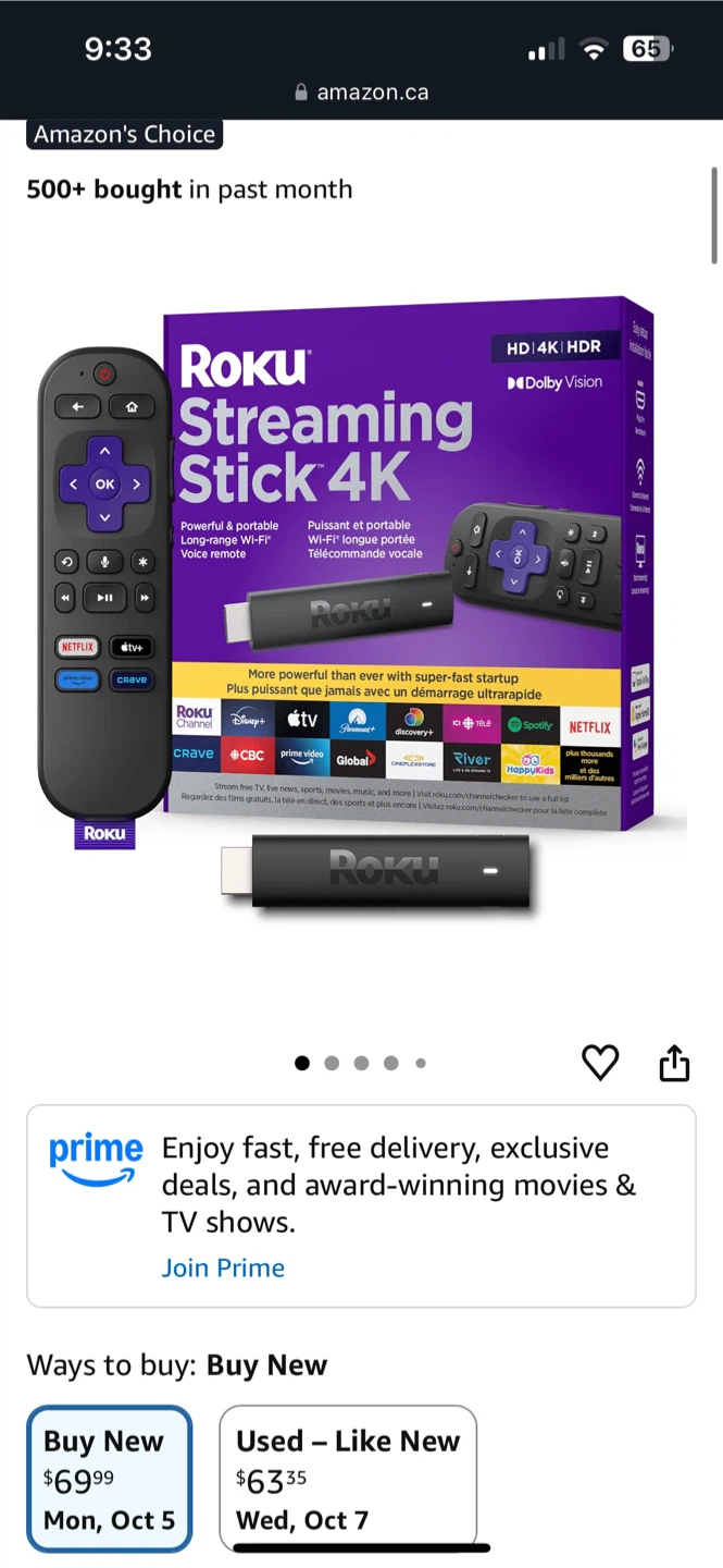 Brand new in box ROKU 4K streaming stick - photo 3