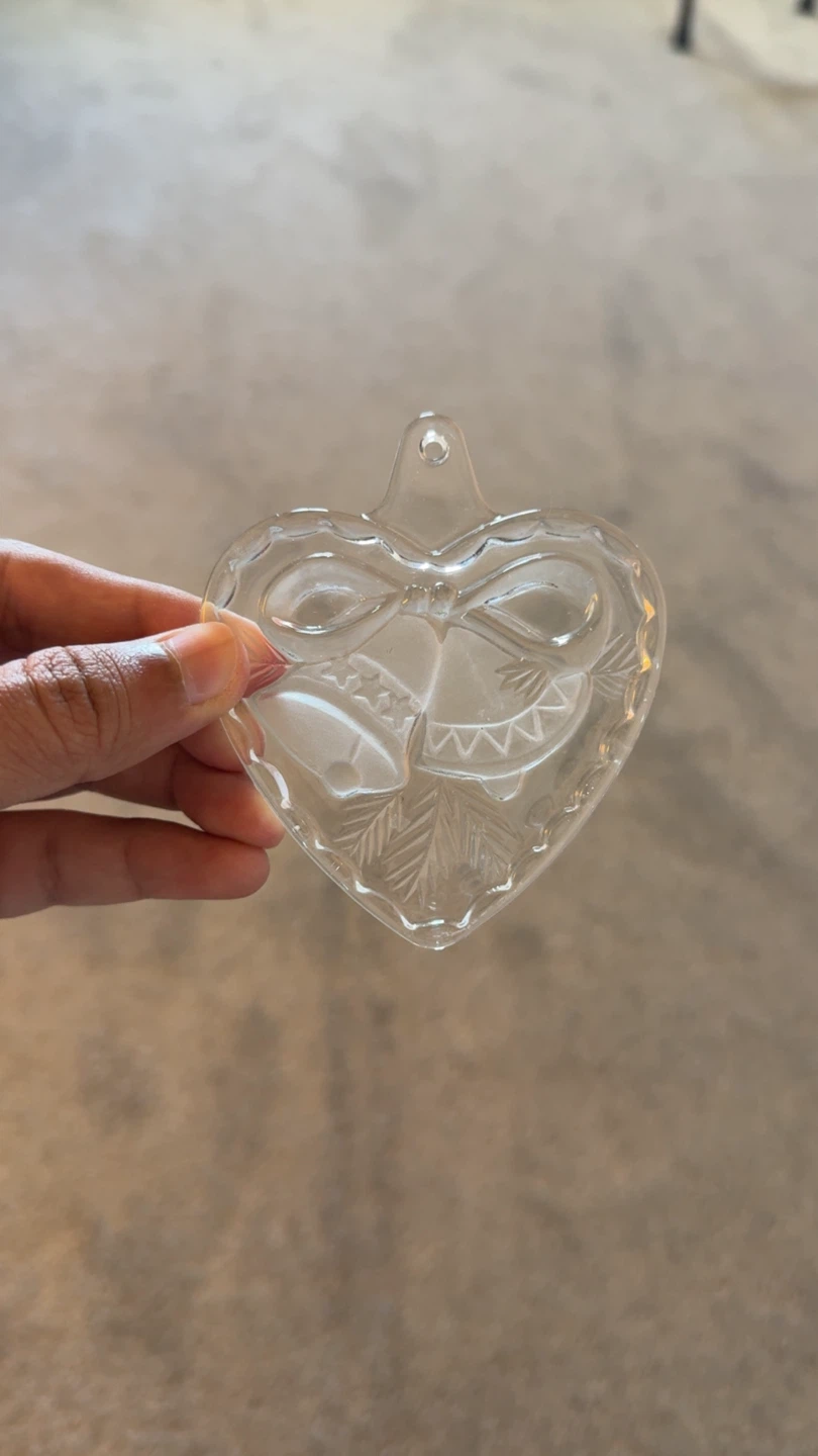 Clear Heart-Shaped Christmas Ornament