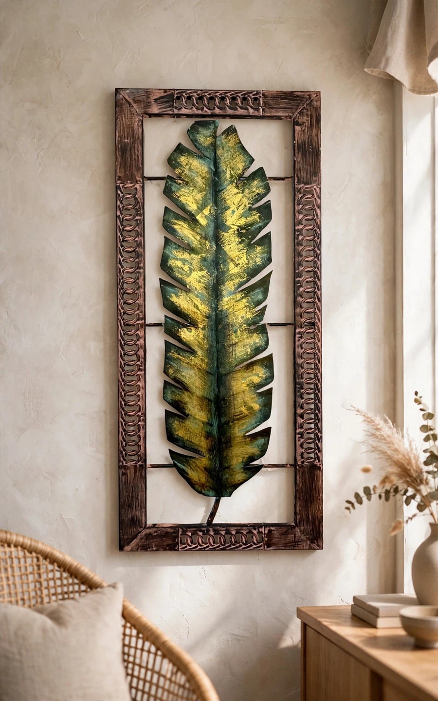 Metal Leaf Wall Art Decor