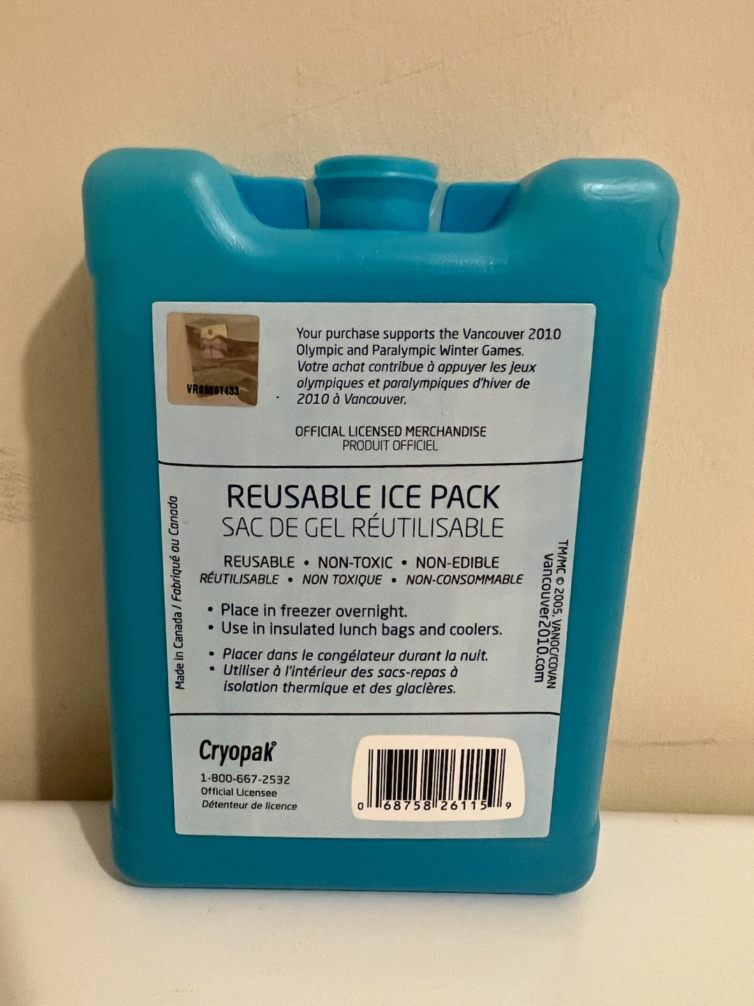 2 Packs Vancouver 2010 Olympic Reusable Ice Pack - photo 4