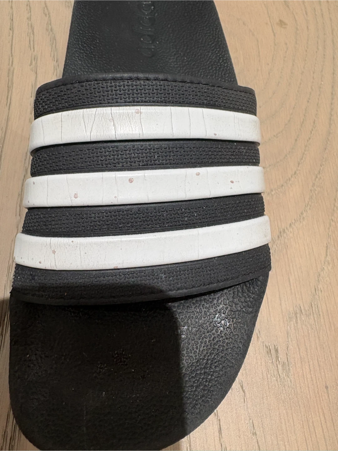 Adidas Slides Black and White - kids size 4 - photo 2