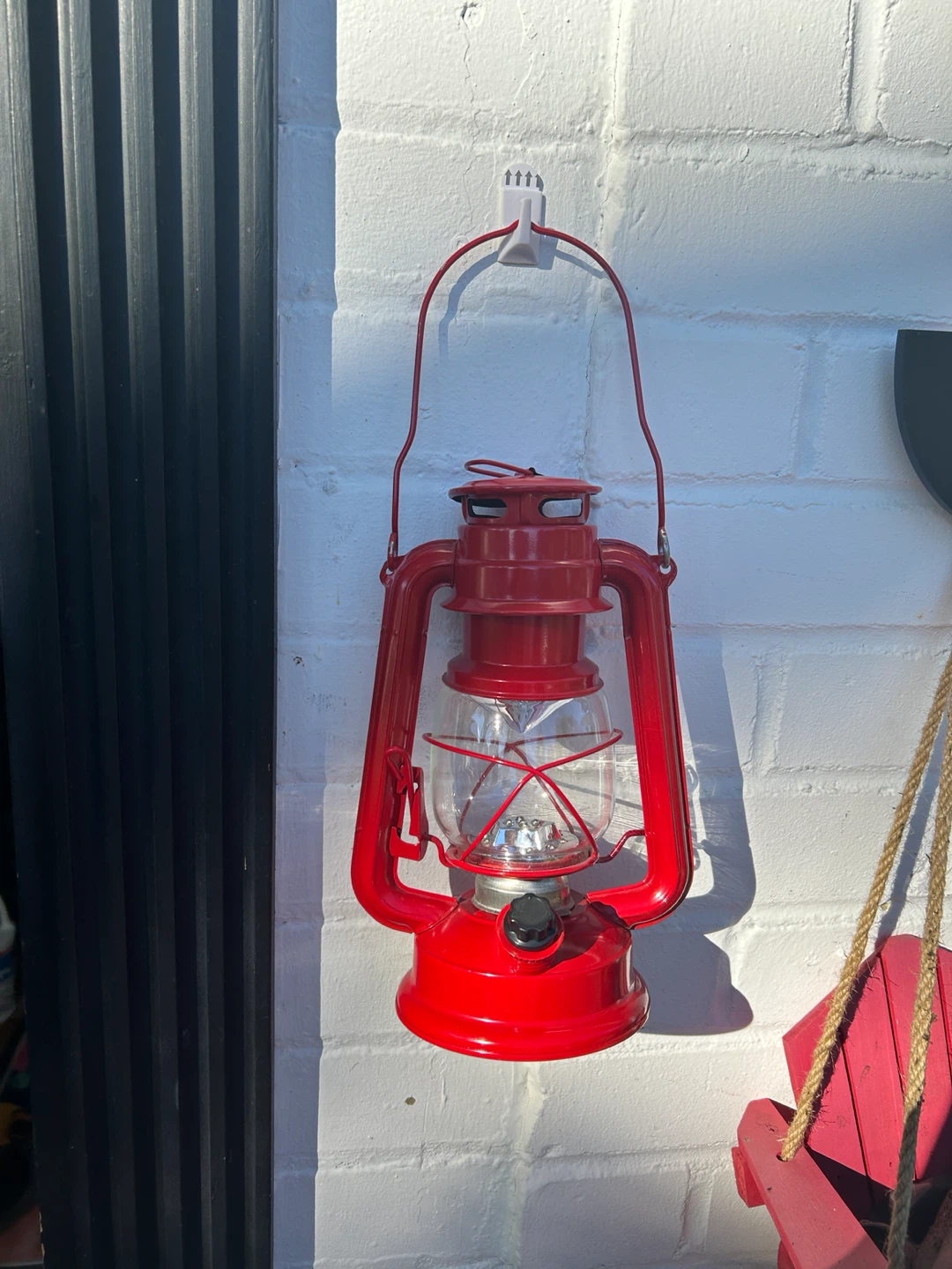 Pair of Red Hurricane Lantern