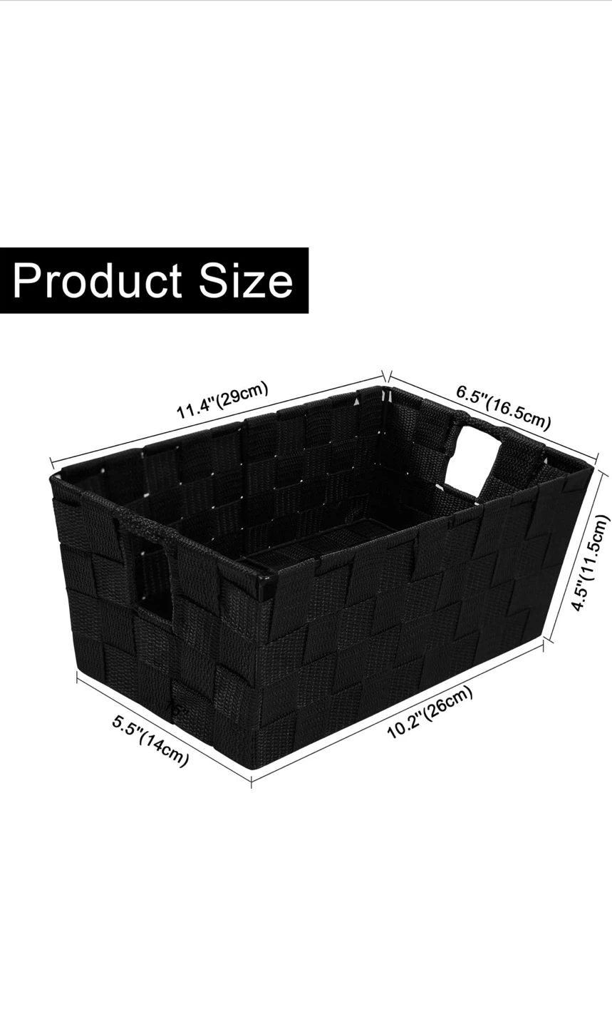 Woven Black Storage Baskets - photo 3