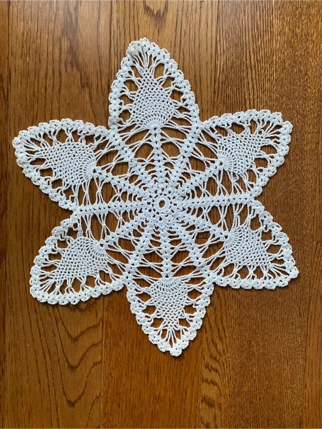 Handmade White Star Crochet Doily