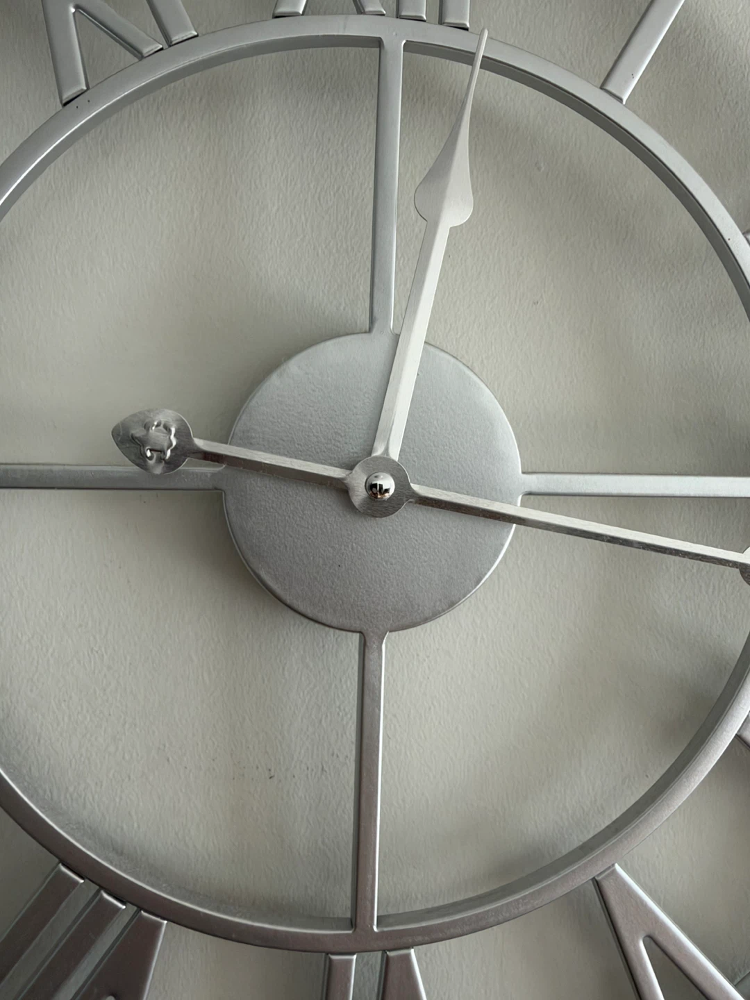 Silver Metal Roman Numeral Wall Clock - photo 3