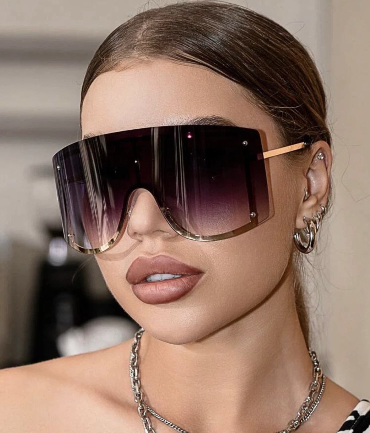 Oversized Shield Sunglasses
