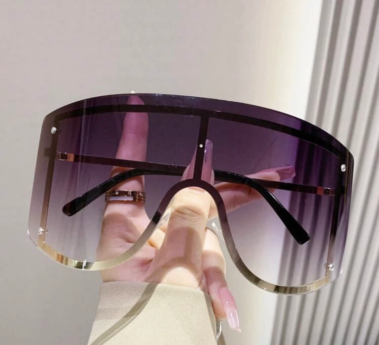 Oversized Shield Sunglasses - photo 4