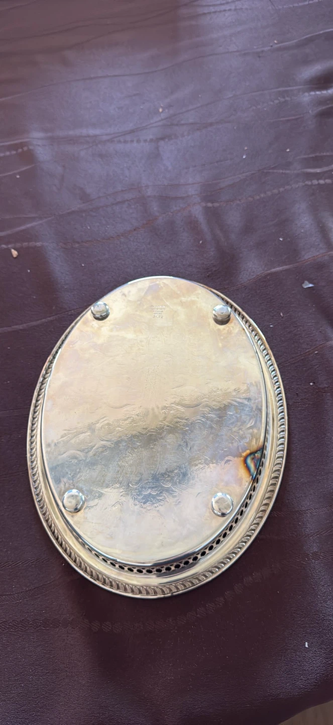 Vintage Oval Silver-Plated Serving Tray - photo 2