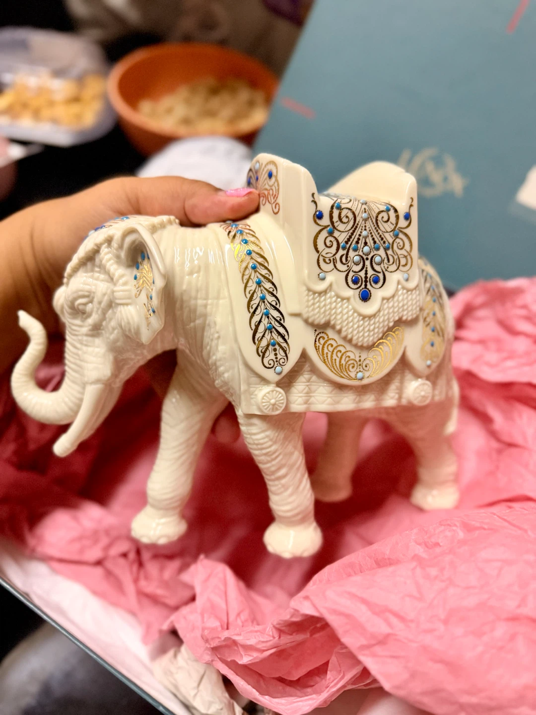 Decorative Porcelain Elephant Figurine