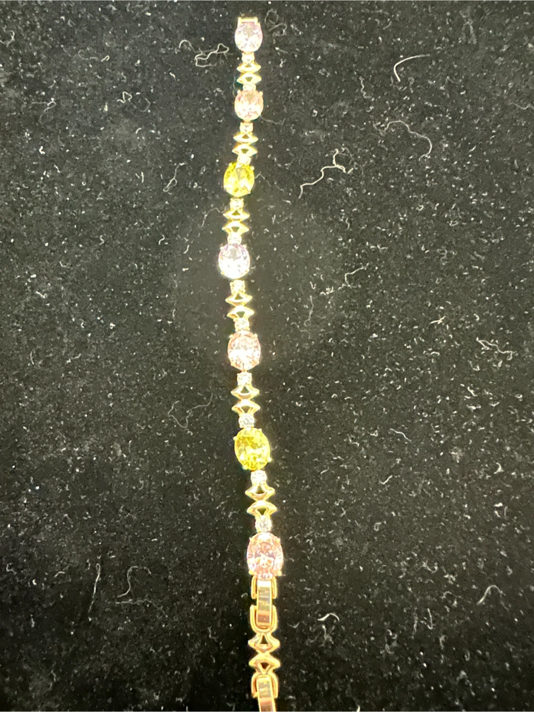 14k Gold Tone laminated Multi-Colored Stone Bracelet