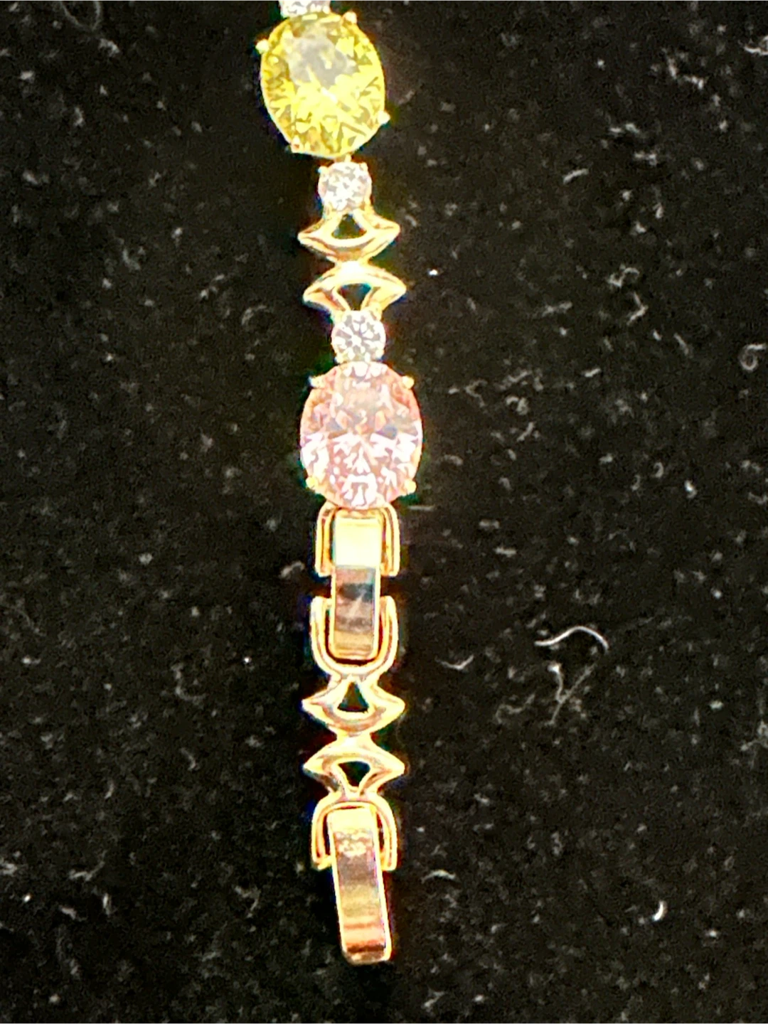 14k Gold Tone laminated Multi-Colored Stone Bracelet - photo 2