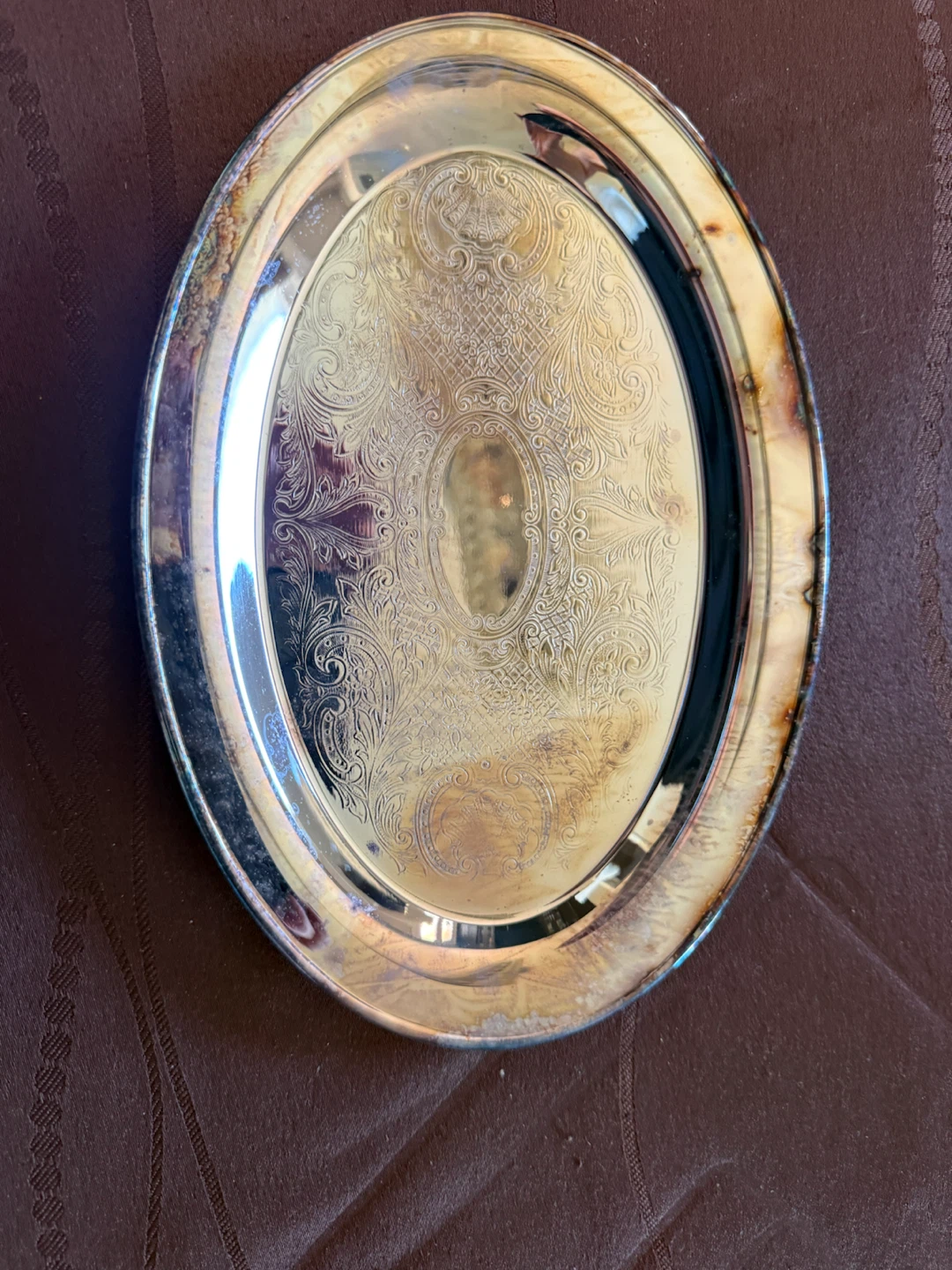 Wm. A. Rogers Silver Plated Brass Serving Tray