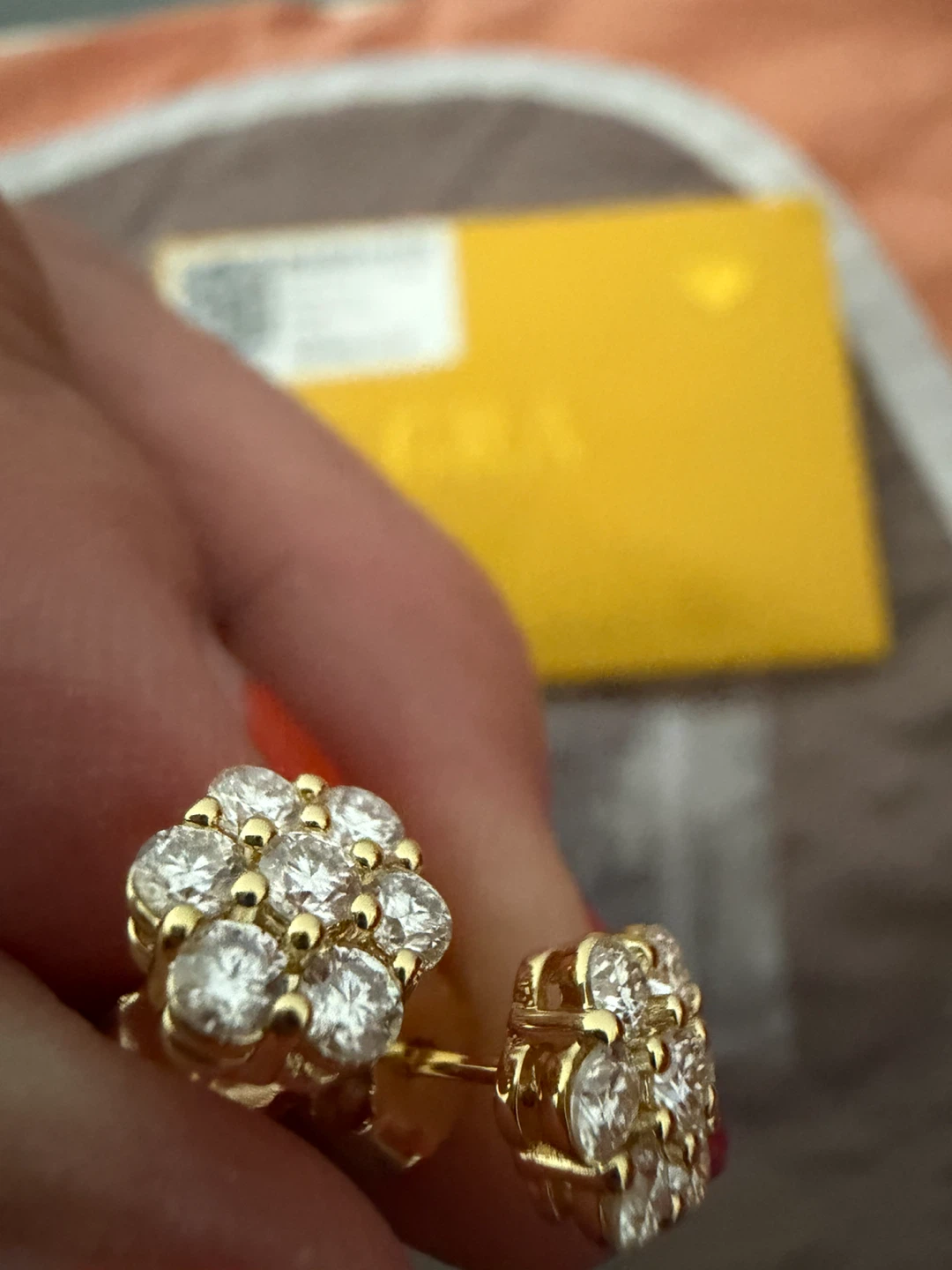 Moissanite Cluster Stud Earrings
