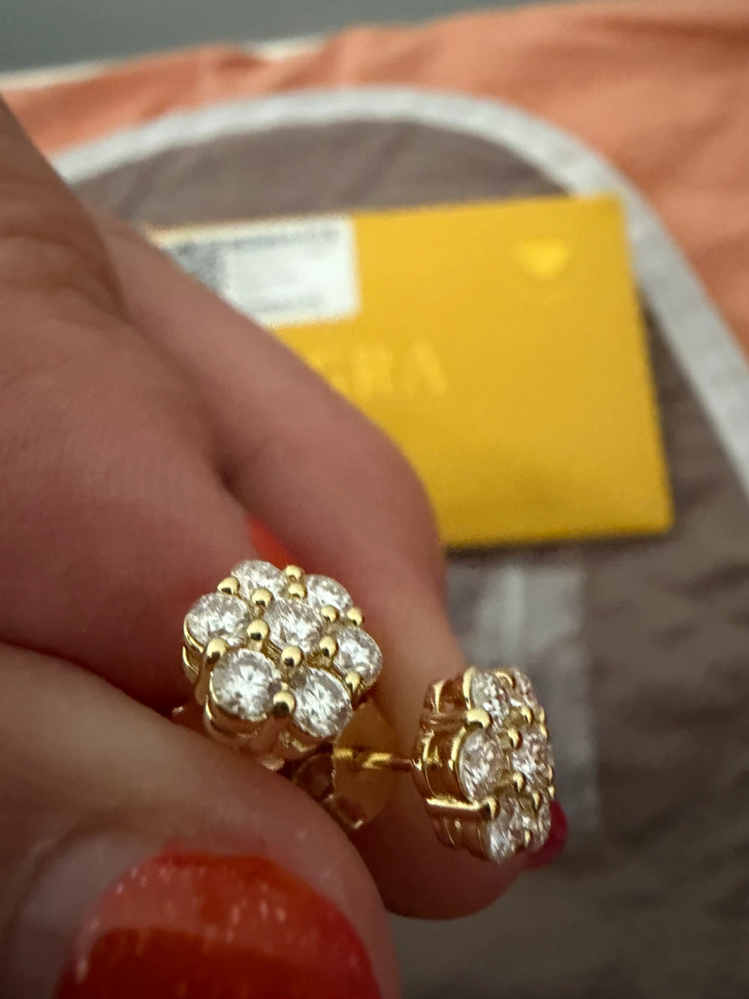 Moissanite Cluster Stud Earrings - photo 2