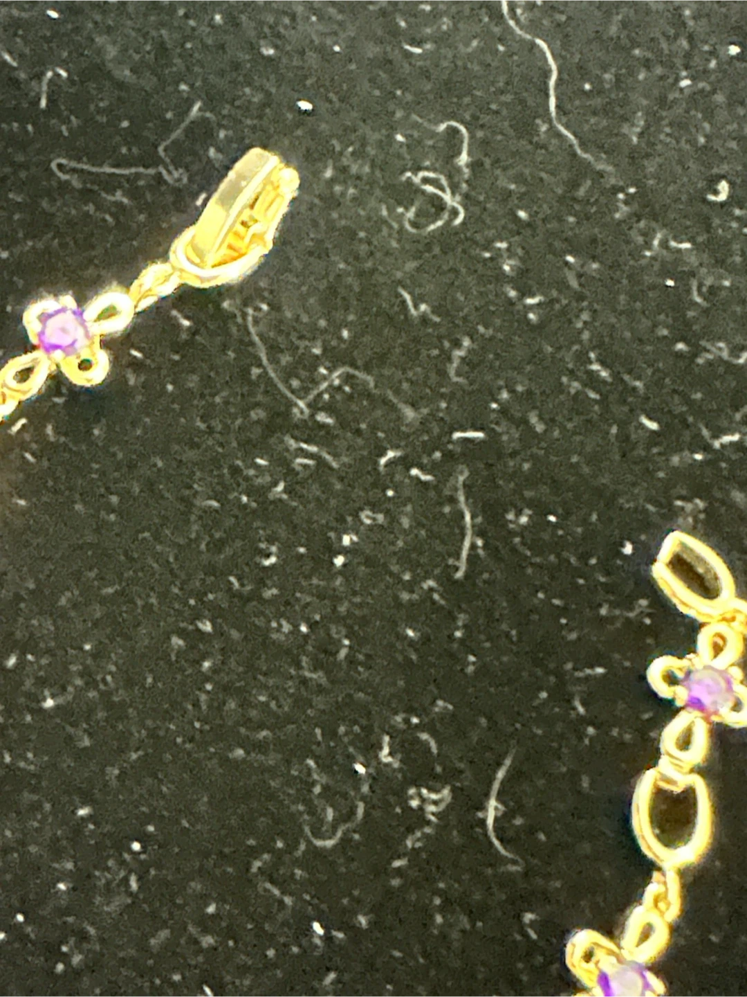 14k laminated Gold-tone Bracelet with Purple Stones - photo 2