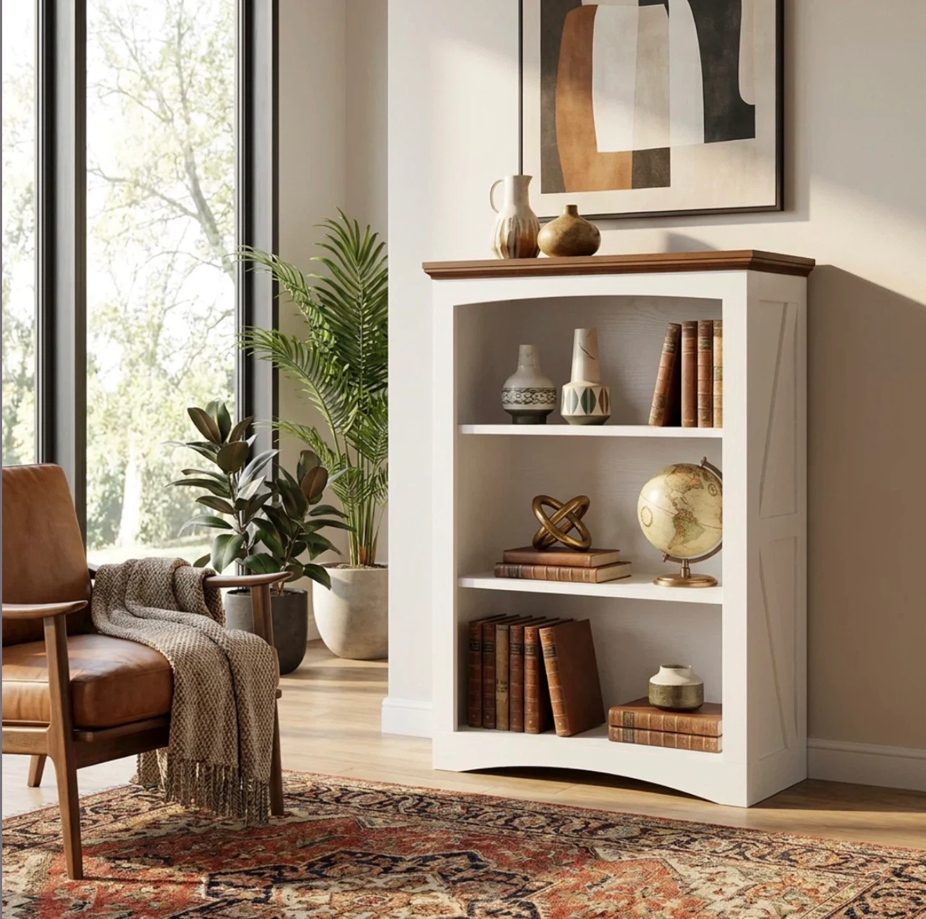 ✨ Stylish Modern Farmhouse Bookcase ✨Sealed!