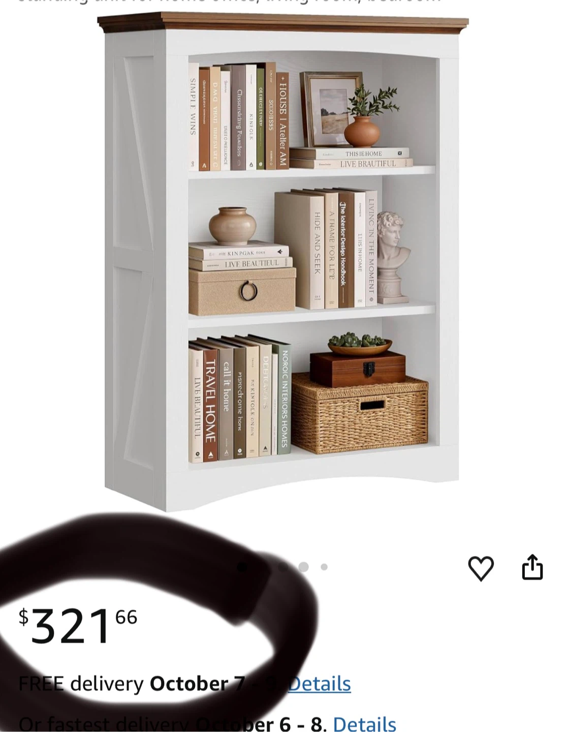 ✨ Stylish Modern Farmhouse Bookcase ✨Sealed! - photo 5