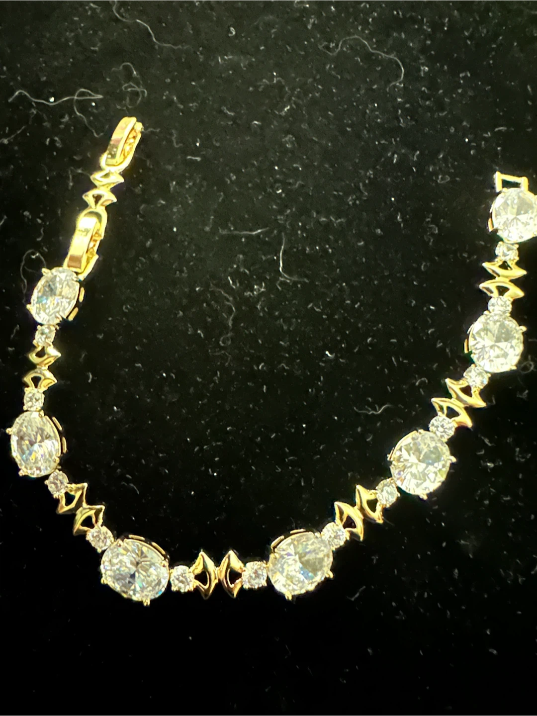 14k laminated Gold-Tone Crystal Tennis Bracelet