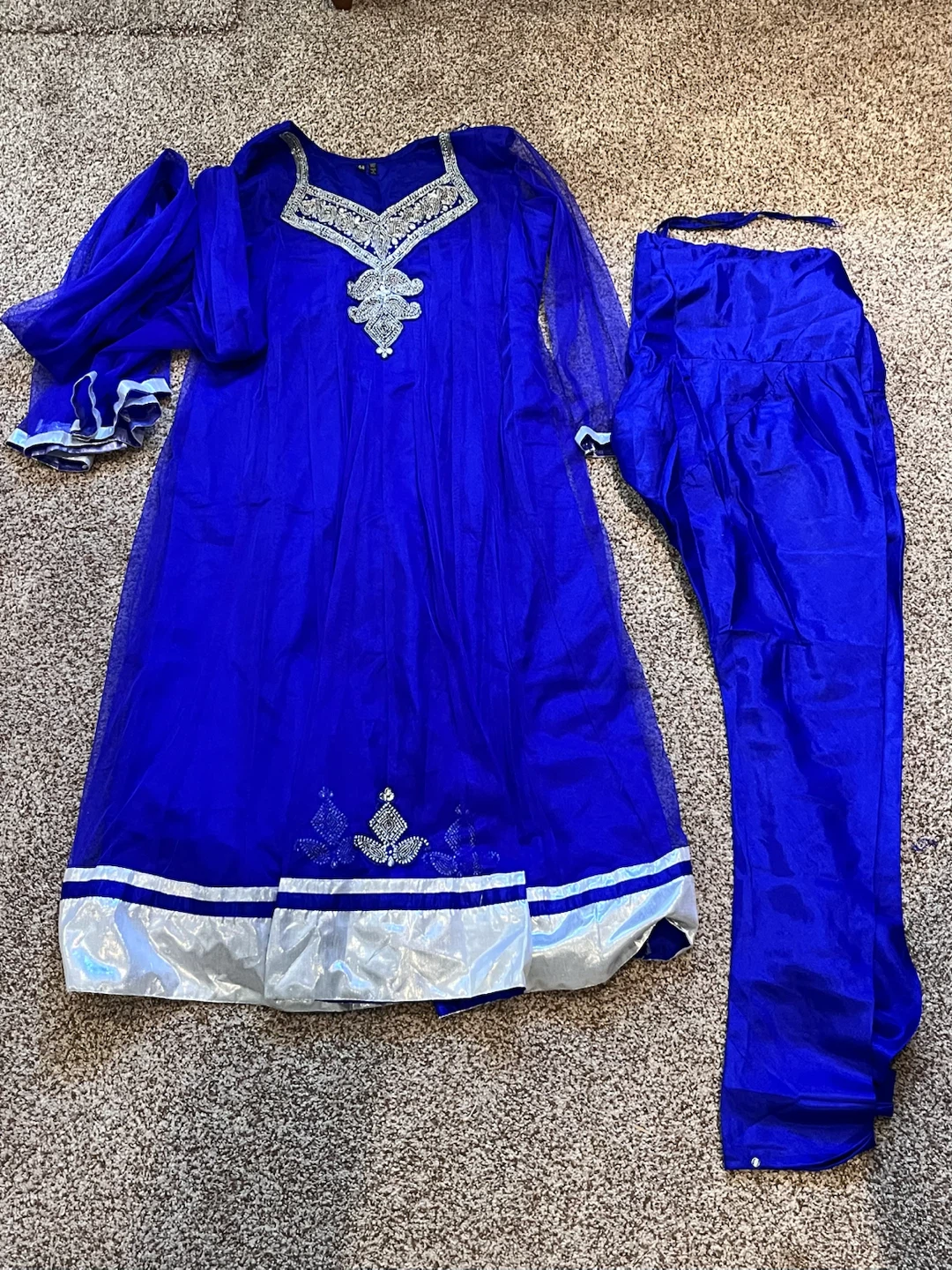 Royal Blue Embellished Salwar Kameez