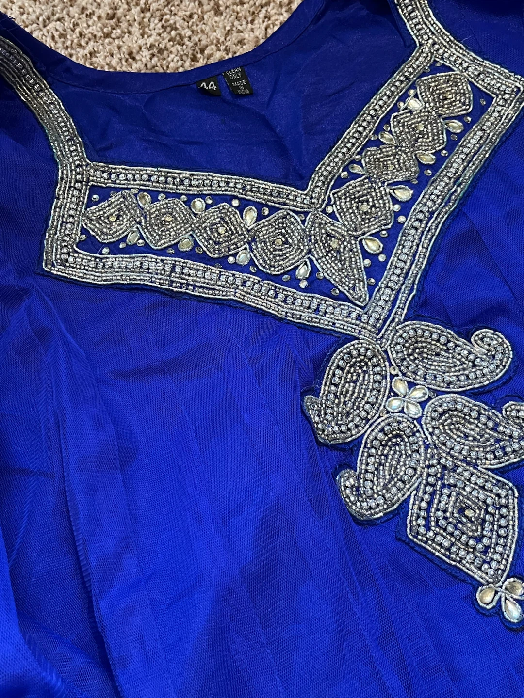 Royal Blue Embellished Salwar Kameez - photo 2