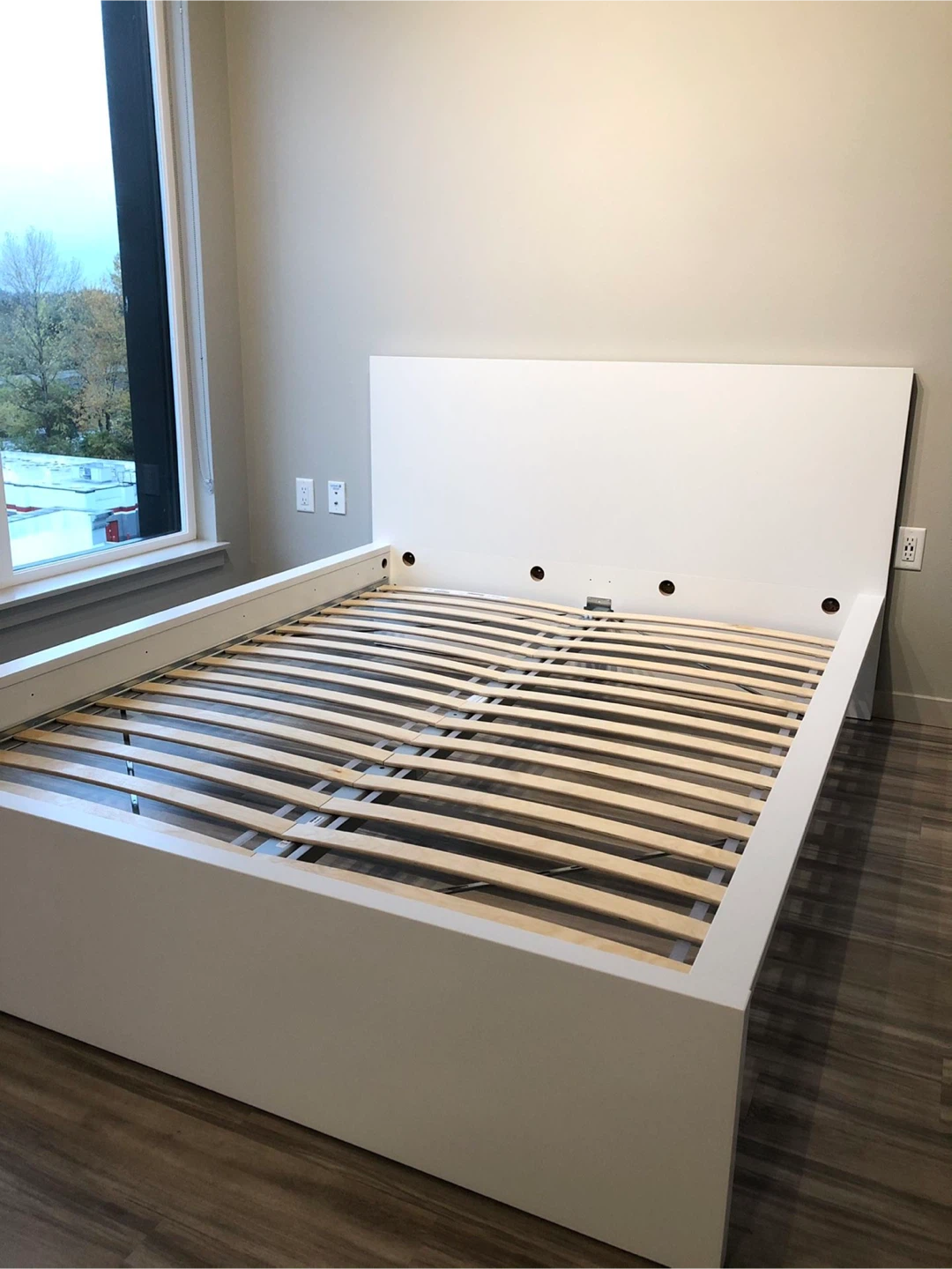 IKEA Queen bed frame in white