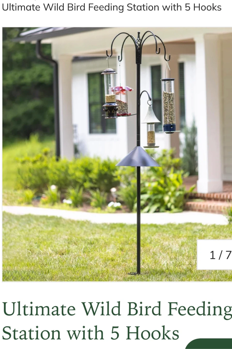 7'9" -Tall Bird feeder Feeding Station  Squirrel Baffle - photo 4
