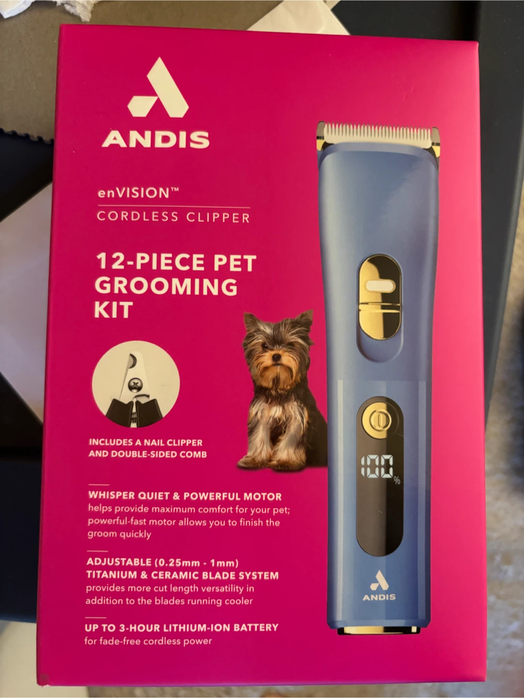Andis enVISION 12-Piece Pet Grooming Kit