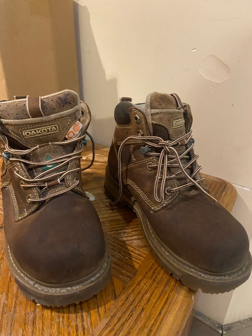 Dakota Brown Leather Work Boots Size 6.5W - photo 3