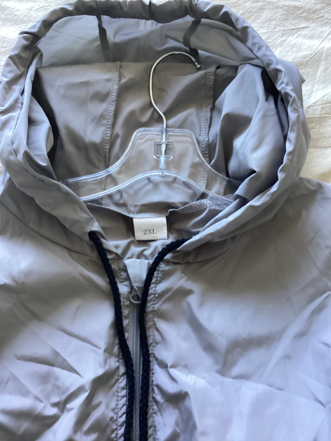 Silver/Grey Lightweight hooded Rain Jacket - 2XL - photo 3